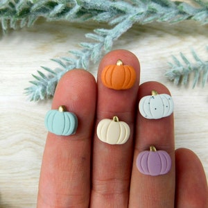Pumpkin Stud Earrings, Fall Stud Earrings, Pumpkin Clay Earrings, Hypoallergenic Stainless Steel, Handmade
