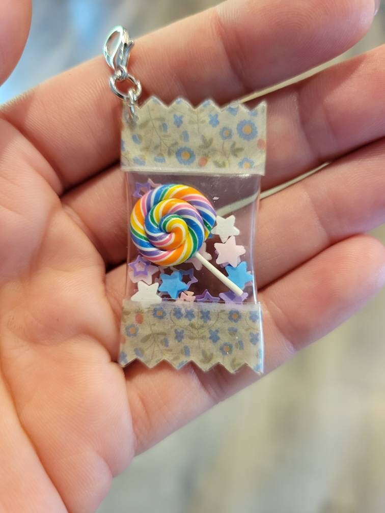 Candy Wrapper Shaker Charm Lollipop Charm Candy Bag Charm Etsy