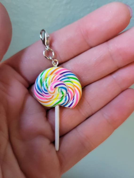 Cute Lollipop Candy Polymer Clay Charm Cute Food Miniature Charm