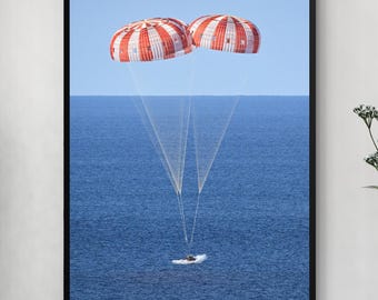 Unframed Artemis II Splashdown Photo, Artemis 2, Orion Spacecraft, NASA Moon Mission Print (High Resolution)