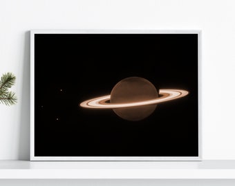 NASA Print, Unframed JWST Saturn Print, NASA James Webb Space Telescope, Saturn's Rings, Home Art, Wall Art, Home Decor