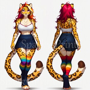 LIMITED x10, Adopt a Character: Pride Jaguar OC, Reference Sheet, Adoptable, Digital Download, LGBTQ+, Furry