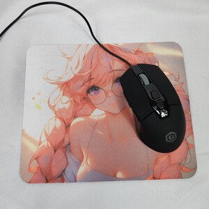 Anime Mauspad, Anime Katzen Mädchen Mauspad und Schreibtischmatte, Gaming Mauspad, Grafisches Mauspad für Schreibtisch, 24x20x0,3 cm