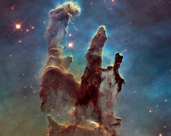 Pillars of Creation Photo Print - NASA's Hubble Space Telescope - Eagle Nebula - space pictures - poster - home decor -  - decor