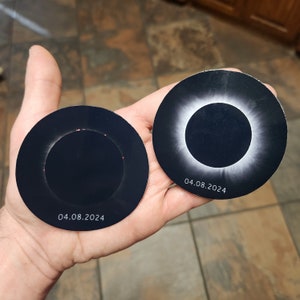 Stickers grote Amerikaanse zonsverduistering, echte foto's totale zonsverduistering, amateurastrofotografie, 8 april 2024, cadeau voor liefhebbers van astronomie, glanzend