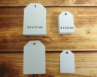 White blank gift and price Tags with a cut corners design