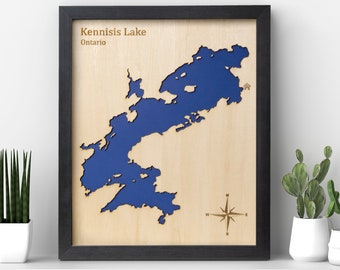 Custom Lake Map Gift Lake House Decor Cottage Gift 3D Lake Art Cottage Decor Wooden Lake Map Personalized Minimalist