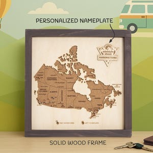 Carte à épingles pour remorque de voyage en camping-car, cadeau pour un couple qui voyage, décoration de camping-car personnalisée, traqueur de voyage en camping-car, vie en fourgonnette, cinquième anniversaire