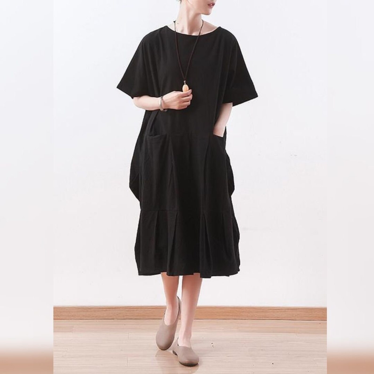 Casual Linen Dress Black Linen Dress Linen Dress Linen Etsy