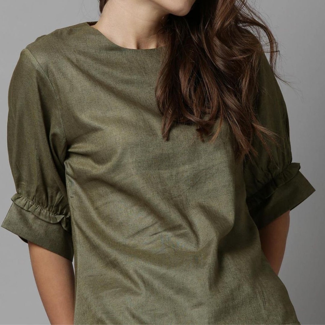 Casual Linen Top Green Top Linen Blouse Summer Top Linen Etsy