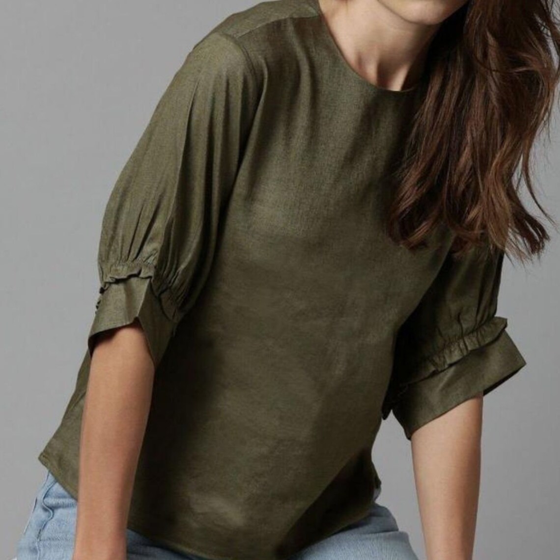 Casual Linen Top Green Top Linen Blouse Summer Top Linen Etsy