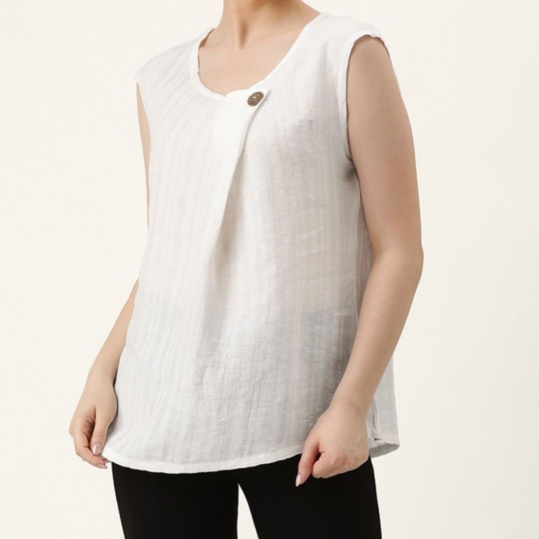 sleeveless white blouse design