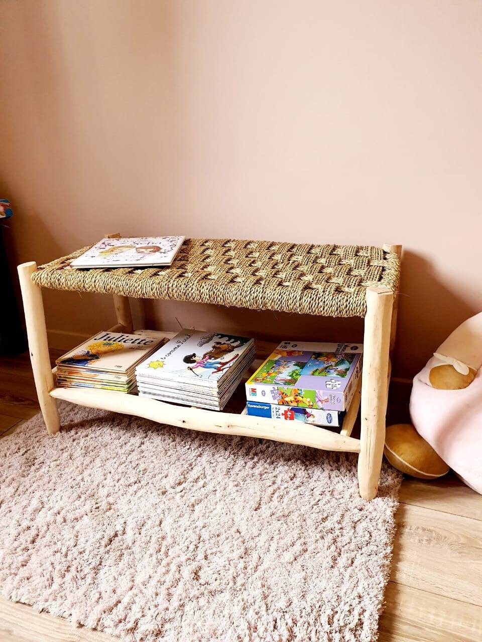 Banc coffre rangement avec couvercle ECO Pin rustique vieilli 40x80x36 cm -  RETIF