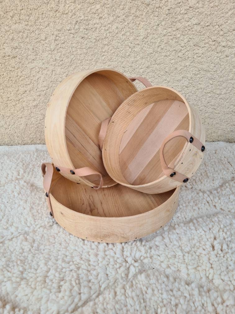 Plateau Bois et Anses en Cuir 3 Dimensions