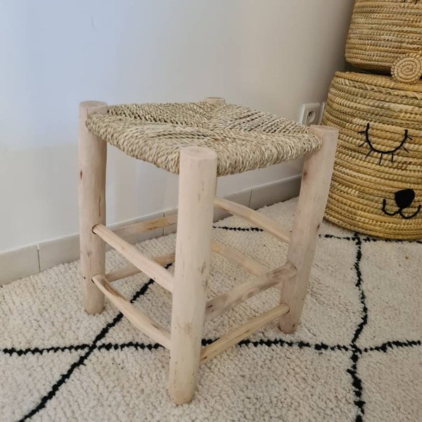 tabouret bois naturel et doum