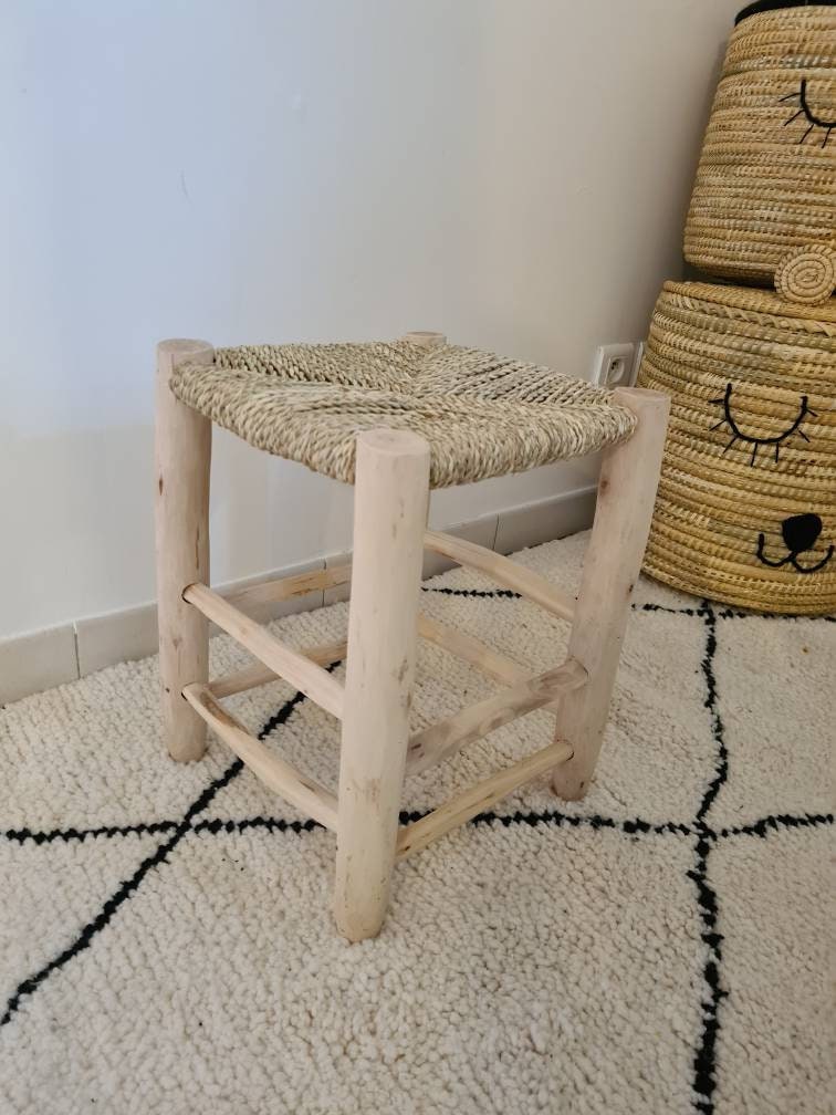 Tabouret Bois Naturel et Doum