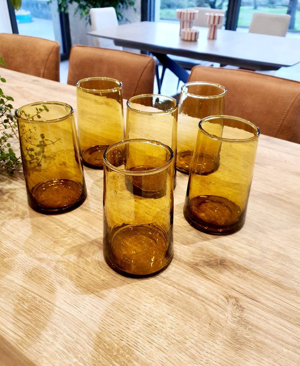 Lot 6 Verres Beldi H12cm Marron