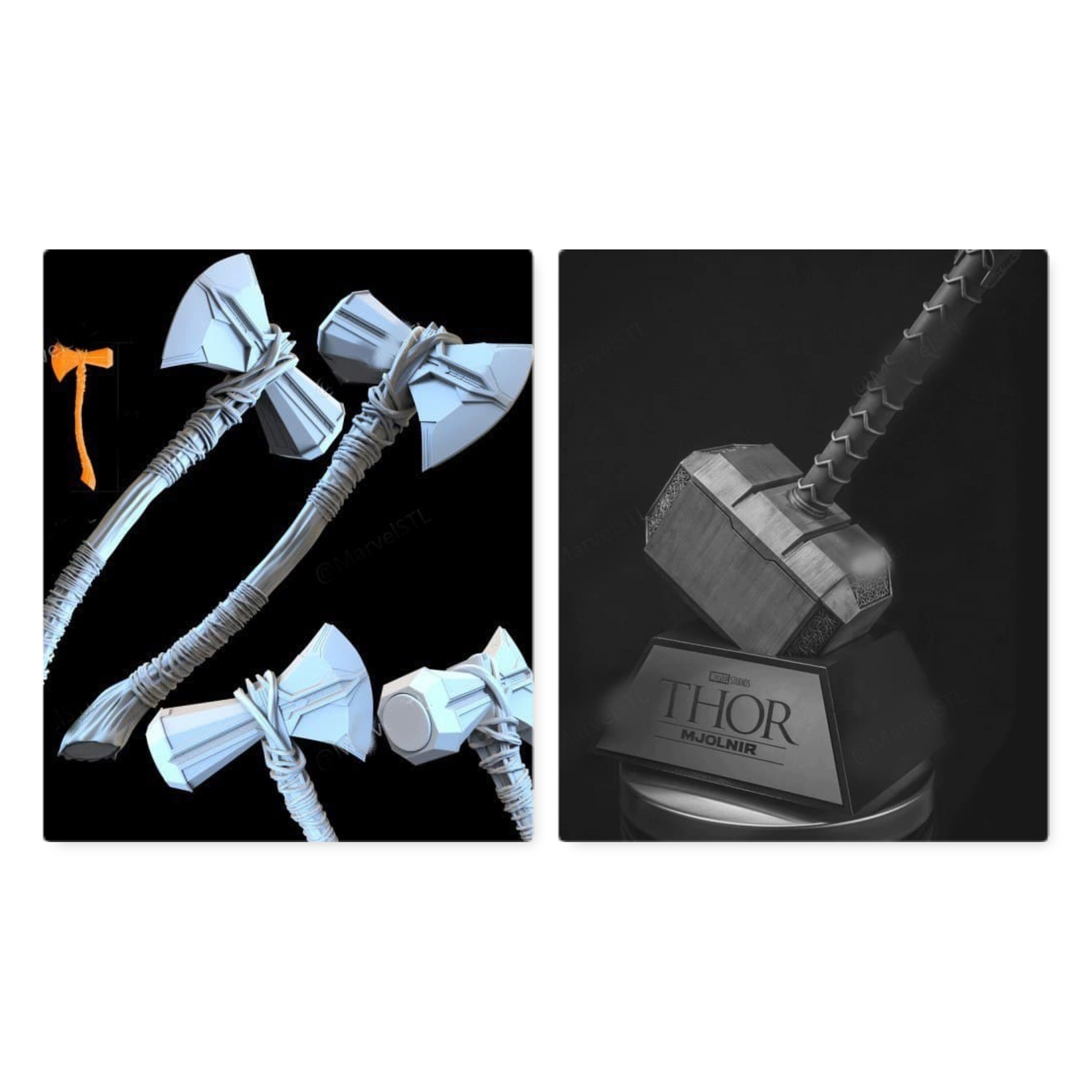 THOR weapons STORMBREAKER and Mjölnir hammer STL File 3D Print Etsy