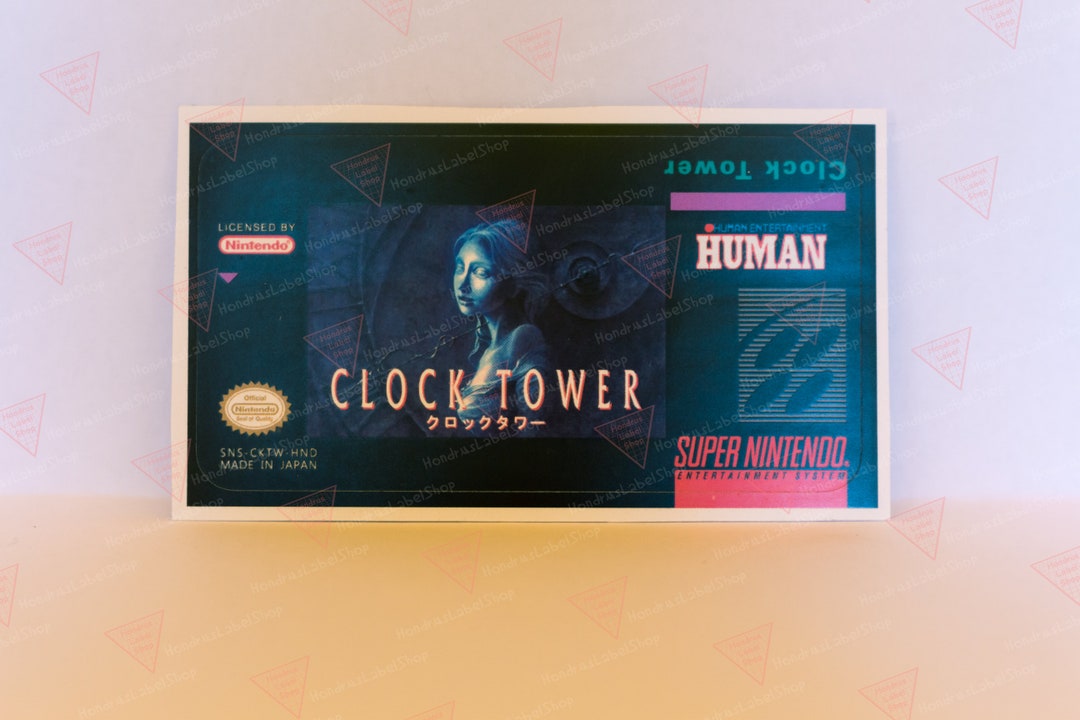 Clock Tower SNES NTSC Reproduction Label Etsy