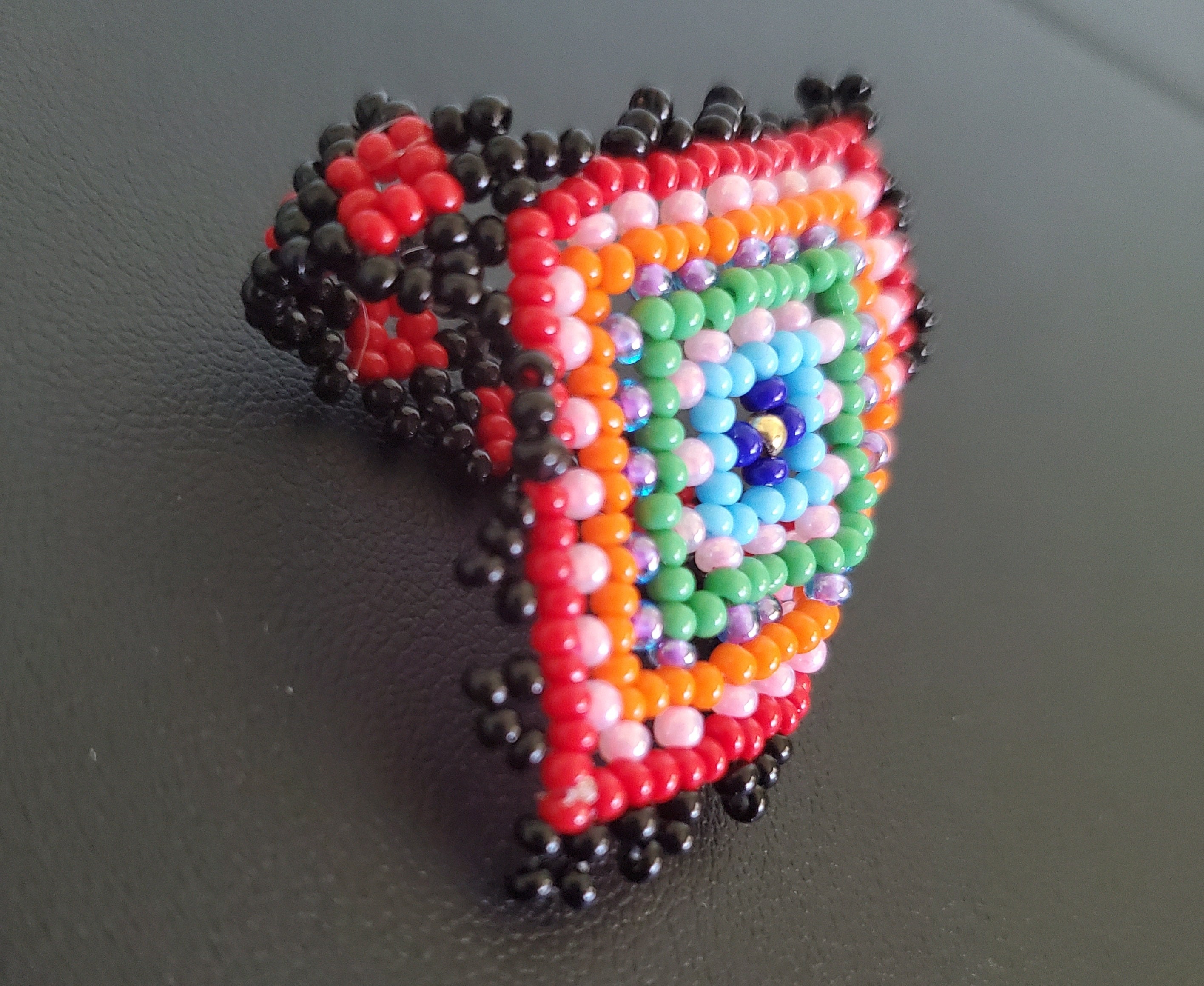 Handmade Diamond Shaped Bead Ring Etsy