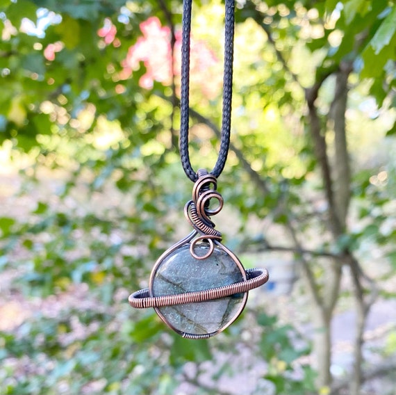 Labradorite Planet Wire Wrapped Pendant Planet Necklace Planet