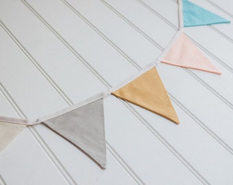 Premium Cotton Bunting Nursery Bunting Pastel Bunting Easter Bunting  Kids Bedroom Decor Pink Bunting Pink and Blue Bunting