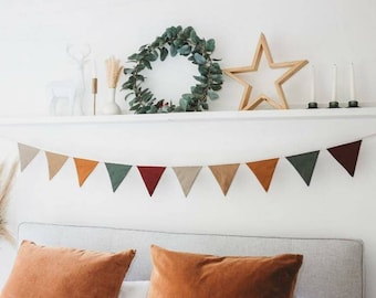 Earthy Tones Decor Colours Cotton Bunting Winter Bunting Earthy tones bunting outdoor nursery adventure Jungle warm