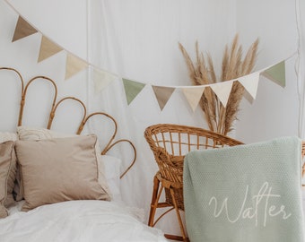 Kwekerij Bunting Woodland Bunting Sarari gors Natuurthema kinderkamer decor groene kinderkamer decor genderneutrale groene kinderkamer decor slinger