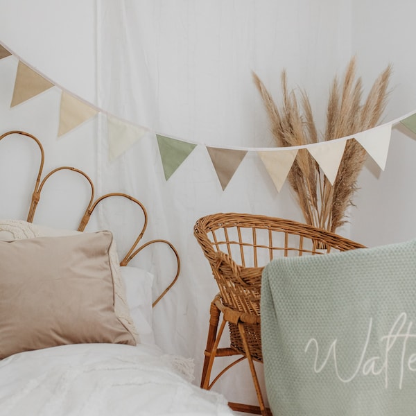 Kwekerij Bunting Woodland Bunting Sarari gors Natuurthema kinderkamer decor groene kinderkamer decor genderneutrale groene kinderkamer decor slinger