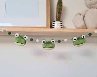 END OF LINE frog Garland Nursery Garland Nursery woodland kids bedroom nature theme kids Bedroom Decor Frog Decoration Gift for Frog lover