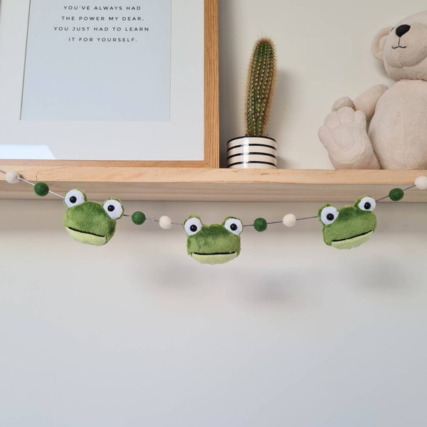 END OF LINE frog Garland Nursery Garland Nursery woodland kids bedroom nature theme kids Bedroom Decor Frog Decoration Gift for Frog lover