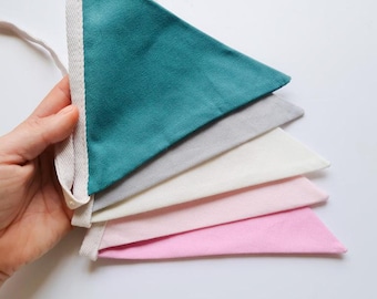 Green and pink Bunting, Green Bunting Nursery Bunting Fabric Bunting multiColoured Bunting Kids Bedroom Bunting Playroom