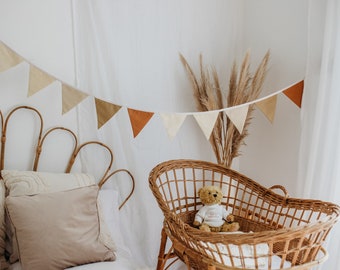 Neutral Earth Tone Cotton Bunting Winter Bunting Adventure bedroom Woodland Nursery Nature Garland Boho Bunting natural colour