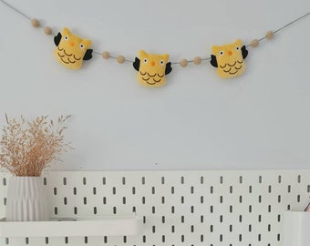 CLEARANCE Owl Garland Nursery Garland Nursery woodland Theme Nursery woodland theme kids Bedroom Decor Owl lovers gift nature