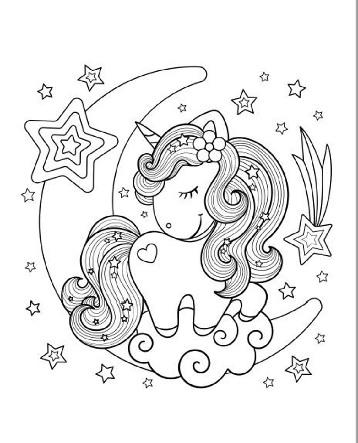 35 Unicorn Coloring Pages/printable/pdf - Etsy