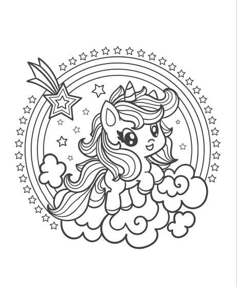 35 Unicorn coloring pages/Printable/PDF
