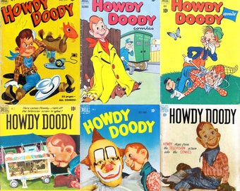 Children's comics - Howdy Doody collection. 12 issues, Over 500 pages, 1900s vintage comics, pdfs suitable for pc, phones, tablets