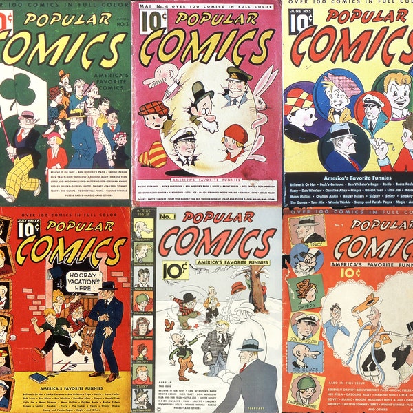 fun & comedy comics - Popular comics collection. 6 issues, Over 400 pages, 1900s vintage comics, pdfs suitable for pc, phones, tablets