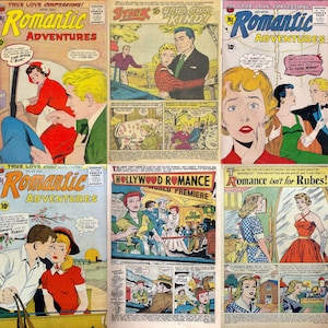 Cómics románticos antiguos: Mis aventuras románticas. 12 números, más de 400 páginas, cómics de amor antiguos de los años 50, archivos PDF aptos para PC, teléfonos y tabletas. imagen 1