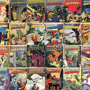 Horror Comics - Adventures In The Unbekannte Sammlung. 24 Hefte, über 1200 Seiten, vintage gruselige Comics der 1950er Jahre, pdfs geeignet für PC, Handys