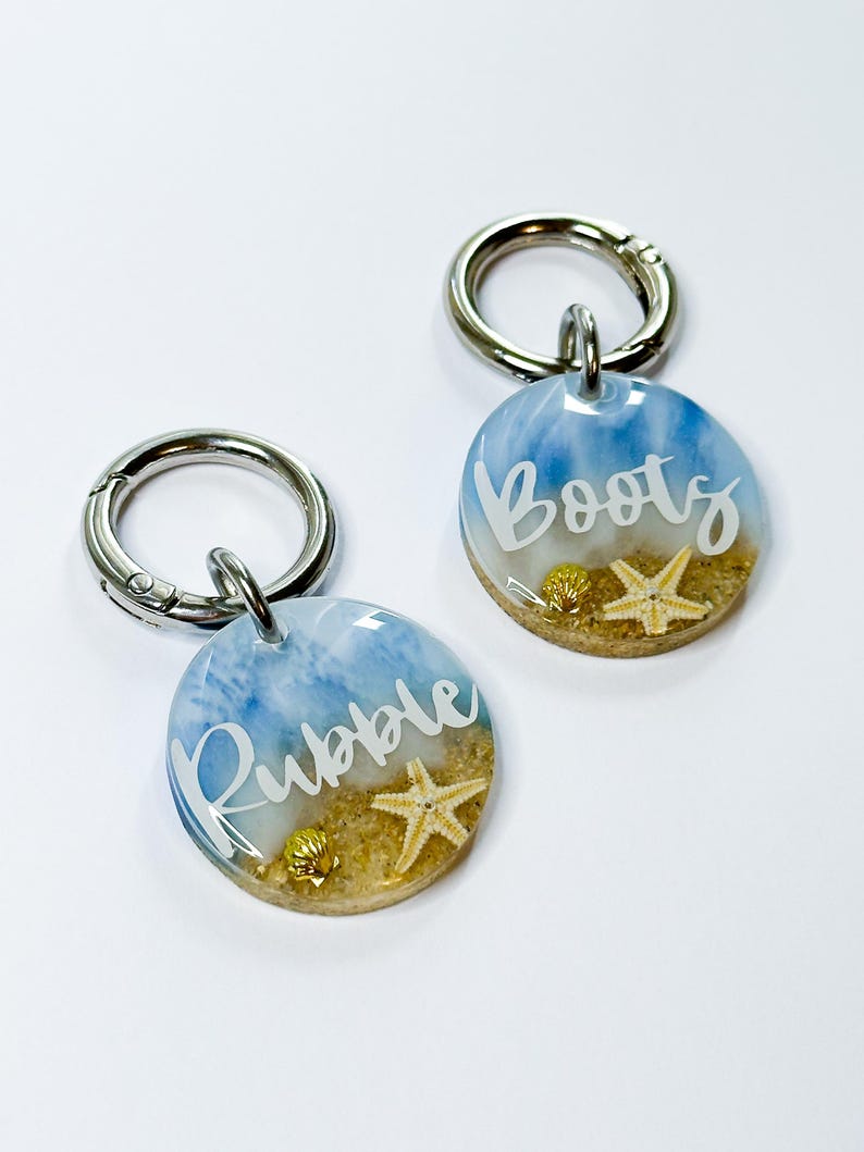 Custom Resin Dog Tag, Beach Dog Tag, Resin Dog Tag, Pet Tags image 5