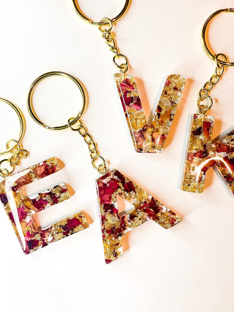 Floral Key Ring Personalised Key Ring Gift for Mum Rose Key Etsy
