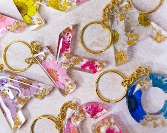 Floral letter keychain