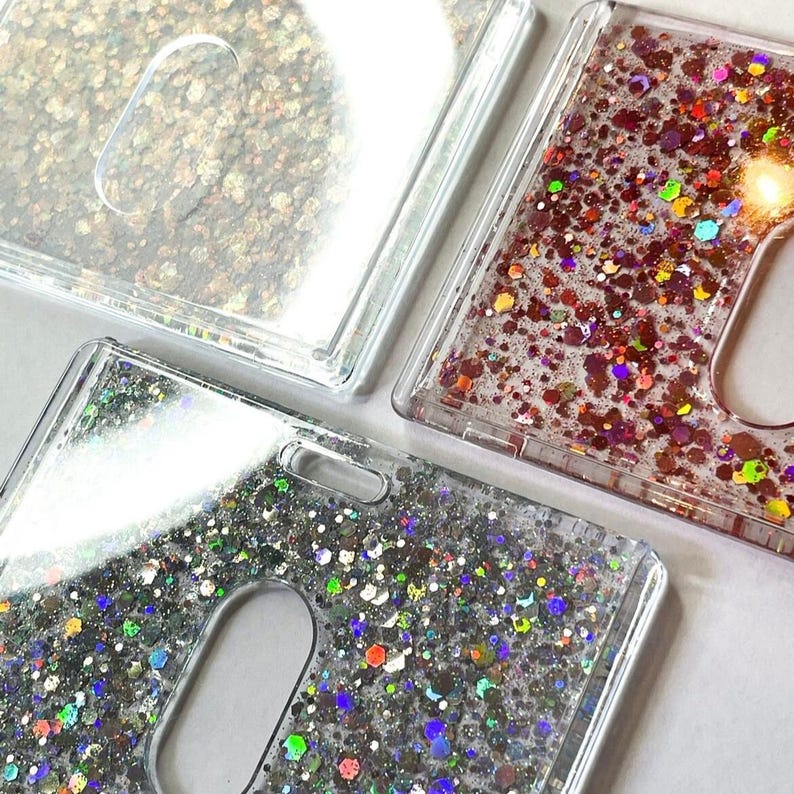 Horizontal card holders, glitter card holder, id holder, badge holder