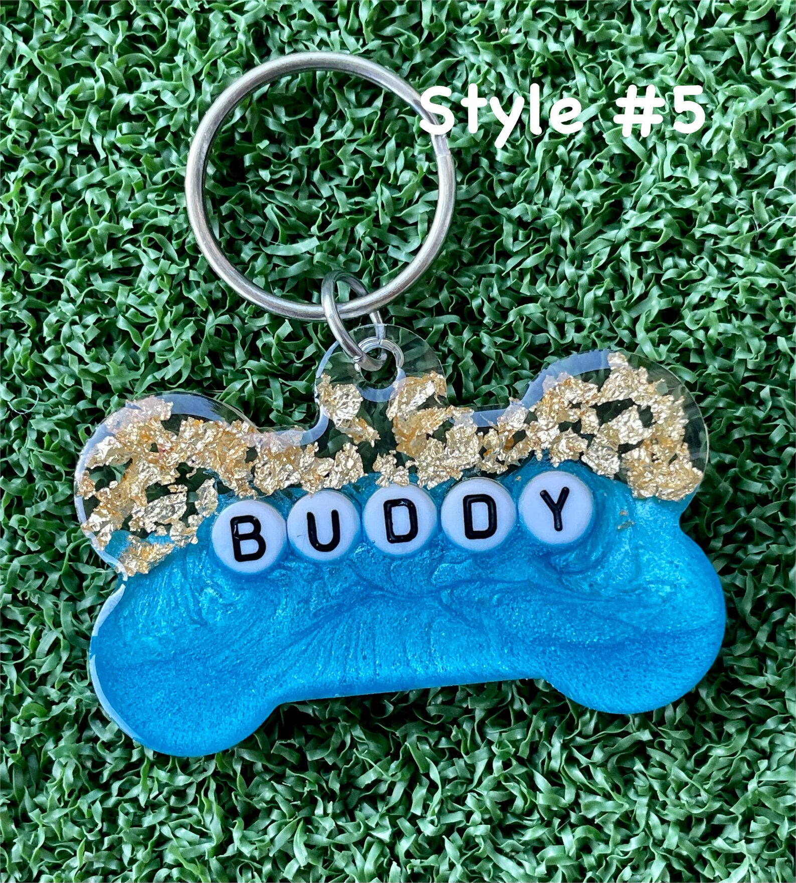 Resin Epoxy Dog Tag Cute Personalised Tag Flowers Etsy