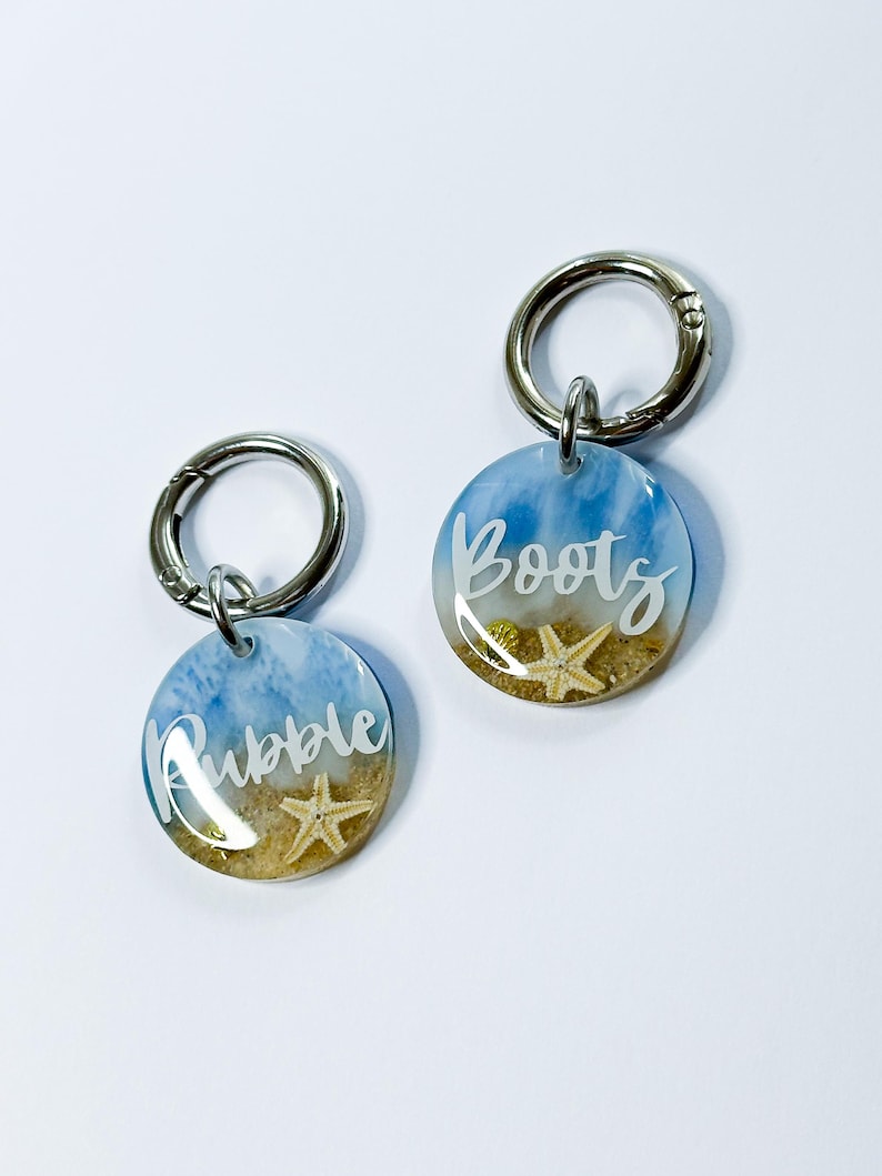 Custom Resin Dog Tag, Beach Dog Tag, Resin Dog Tag, Pet Tags image 4