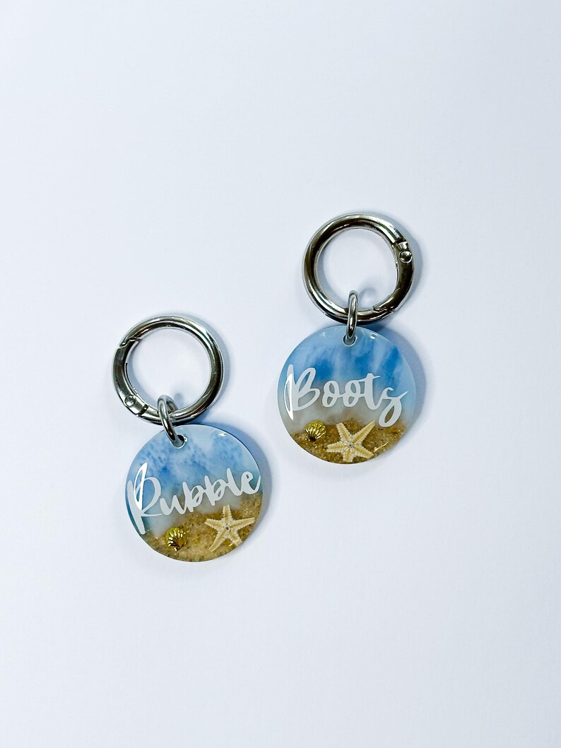 Custom Resin Dog Tag, Beach Dog Tag, Resin Dog Tag, Pet Tags image 7