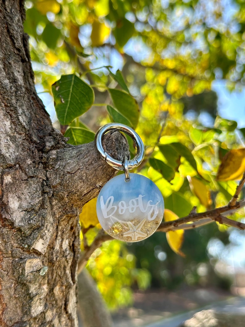 Custom Resin Dog Tag, Beach Dog Tag, Resin Dog Tag, Pet Tags image 3