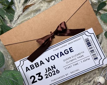 ABBA Voyage Foiled Gift Ticket, foiled ticket, ABBA Voyage reveal