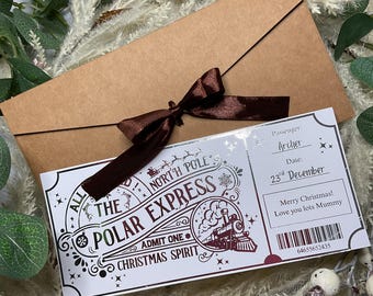 Personalized Polar Express Foiled Ticket, Christmas Keepsake